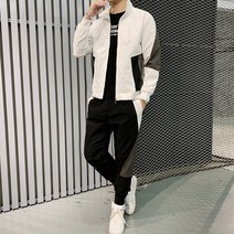 AIRASI 남자 봄 가을 집업 트레이닝복 세트 트랙자켓