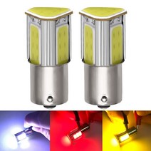 자동차전조등 2pcs 1156 p21w ba15s 1157 bay15d p215w led cob 자동 브레이크 라이트 흰색 빨간색 노란색 자동차 전구 후면 방향 신호 램프 호환, 1157 베이15d p21 5w
