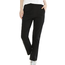 쿠즈 여성용 린넨 9부 면마 일자핏 빅사이즈 스판 밴딩 팬츠