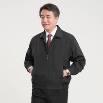 파파브로 남자 간절기 비즈니스 밑단 밴딩 점퍼 HA-JUA-B-블랙