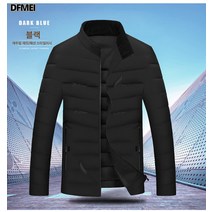 DFMEI 남성 패딩 비즈니스 캐주얼 스탠카라 하프 슬림 패딩 발열 코트