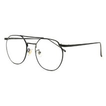 [IL∃7] shine 두줄 블랙 육각형 안경 금속테 메탈 여자 동굴이 티타늄 패션 심플 뿔테 동그란 남자_E∃8260eA