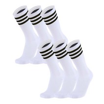 [머스타브] 여성 여자양말 고급양말 쿠션 니삭스 6켤레, 화이트