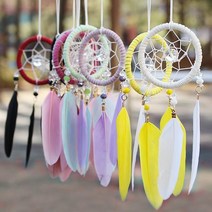 DIY 드림캐쳐 만들기 재료 소형 10컬러 드림캐쳐재료 드림캐쳐만들기 마크라메만들기 드림캐쳐DIY 차량용드림캐쳐, 화이트