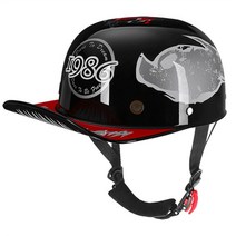 스냅백헬멧 빈티지 바이크 오토바이 오픈 페이스 레트로 야구 모자 하프 모자 헬멧 여성 남성 전기 바이크, 11 Bright Black-Spider