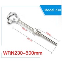최신 K 타입 온도 센서 WRN-130 / 230 프로브 송신기 기갑 스테인레스 스틸 방폭 백금 RTD 열전대, [09] WRN230-500mm