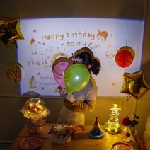 미니빔 프로젝터 홈파티 생일파티+필름 1개, 축하1_Girl birthday