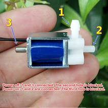 Micro Electric Solenoid Valve DC 5V-6V Tiny 2-position 3-way Vent Valve Small Electronically Control, 한개옵션0