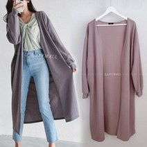 8888 (국내산) 여성 롱 가디건 77 오버핏 티 스판 긴팔 봄 여름 간절기 필수품 루즈핏 홈웨어