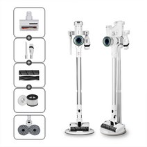 가이타이너 듀얼모션 무선 청소기 GTLVC-DM2+카펫브러시+UV침구 브러시 화이트, 듀얼모션2+카펫브러시+침구청소기+물걸레 키트 화이트