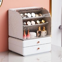 메이크업 화장품 정리함 Joybos 커버 포함 보관함 방진 데스크탑 드레서 스킨 케어 제품 립스틱 브러쉬 마스크 보관함, 1.white