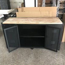 철제 공구함 캐비닛 작업대 겸용 스토리지 테이블 보관함 보관대, 1개, 길이 140x폭 40x높이 75(블랙)