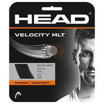 Head Velocity MLT 테니스 라켓 스트링 12.4m(40피트) 세트 멀티 필라멘트 - 내추럴 17게이지 [관부가세 포함] 572240, Black, 16 Gauge