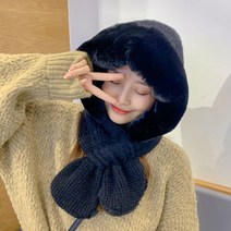 스피소 느리게걷기 여성 밍크 모자 넥워머 풀오버 겨울 털모자 목도리 방한 스키 등산 겨울모자