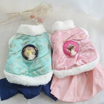 페시얌 강아지 한복 배자 강아지옷 XS-2XL, 핑크