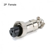 GX12 항공 플러그 소켓 2/3/4/5/6 핀 12mm 암수 와이어 패널 원형 커넥터 아연 구리 합금 인라인 케이블 접합기, 01 2P Female