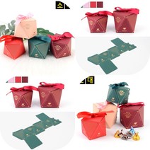 마트498 미니 리본 기프트박스 케이스 예쁜선물상자 명절선물 답례품상자 연말선물 머핀상자 쿠키포장 선물박스, 대 - 핑크
