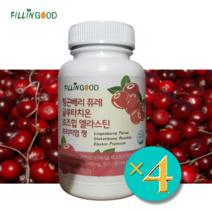 필인굿 링곤베리 퓨레 글루타치온 로즈힙 엘라스틴 프리미엄 정 1 000mg x 4통 (8개월분), 60정