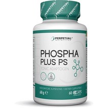 Perpetual Nutrition Phosphatidilserine 300mg Ashwagandha의 60 비건 캡슐 및 비타민 C 100mg, 3개