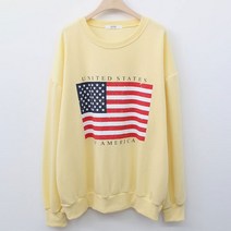 세라제이 루즈핏 성조기 나염 맨투맨 티셔츠