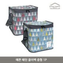 예쁜 패턴 쿨러백 중형 1P 보온보냉백 아이스 가방, 디지털노마드 블루