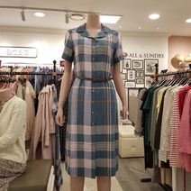 BCBG 여름 시원한 린넨 원피스*시그널 빅체크op[B1B4O621]