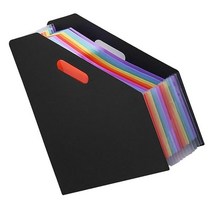 Operitacx 5pcs 오간팩 폴더 파일 랙 데스크톱 플라스틱 정리대 플라스틱 포켓 폴더 교사 책상 확장형 폴더 정리대 데스크톱 매거진 랙 지폐 폴더 종이 파일 홀더, 32.3X25.5CMx2pcs, Blackx2pcs