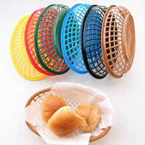 메인홈 레트로 스낵 바구니 간식 과일 빵 푸드 바스켓, 컬러바스켓 - 브라운