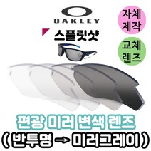 자체제작 오클리 스플릿샷 편광 변색 미러 렌즈 자외선차단 라이딩고글 낚시 야구 스포츠 캠핑, (편광미러렌즈) 실버, 렌즈만 발송됩니다. (테는 미포함), 주문 후 교환 환/불 취소가 불가능합니다.