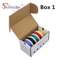 피더기 와이어 피더 송급장치 용접 유연한 실리콘 전선 연선 케이블 주석 도금 구리 DIY 5 가지 색상 혼합 50 mbox 30awg, Box1 50m, Box1 50m