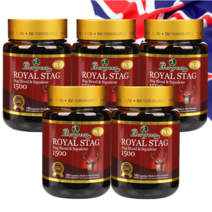 사은품+에버그린 뉴질랜드 로얄 스태그 플러스 1500mg 숫사슴 녹혈 만성피로 기력회복 180캡슐, 180캡슐 5개, 5개