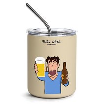 크레용 신짱 짱구 304 스테인리스 텀블러 휴대용 사무용 빨대컵 300ml, E