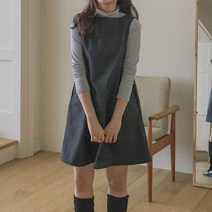 쉐얼유 여성 겨울 A라인 투웨이 미니 원피스