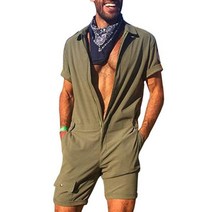 남자 점프수트 반팔 슈트 작업복 반바지 검정 3xl 5xl 정비복 커버롤 미술 미대