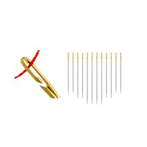 아프간바늘 목도리실 뜨개질 대바늘 세트 LMDZ-블라인드 바늘 노인 사이드 홀 테일 오프닝 스테인레스 스틸, 01 12pcs type1