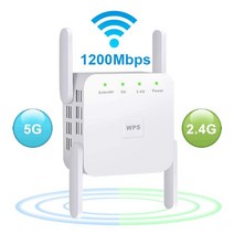 5G 와이파이 리피터 AC1200 부스터 듀얼 밴드 어댑터 5 GHz 신호 1200Mbps 확장기 장거리, [02] 1200Mbps White