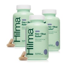 힐마 Gas & Bloating Relief 레몬밤 펜넬 페퍼민트 비건 캡슐 100정 HILMA, 3개