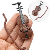 미니어처 바이올린 모형 악기 세트 브라운 8.9cm 공방 소품 피규어 재료 디오라마 미니어쳐