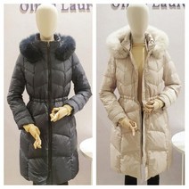 올리비아로렌 (가격인하재입고)고급스러운 폭스퍼 후드 구스다운 롱 패딩 점퍼 nc청주점 vvckdwwa341