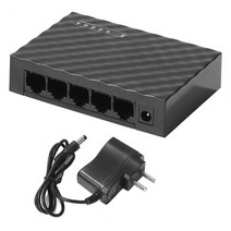 네트워크 스위치 허브 실용 소형 미국/EU 플러그 10/100/1000Mbps RJ45 5 포트 고속 전송 네트워크 스위치, 01 Black US Plug