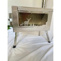 펠렛난로 화목난로 캠핑용 휴대용 장작 그릴 경량, 스테인레스 스틸 텐트 스토브 (큰 창 꽃)