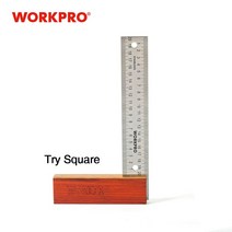 WORKPRO 9 "슬라이딩 T-베벨 각도 눈금자 8" Tri Square Angle Rulers 게이지 나무 손잡이가있는 측정 도구, 02 W064003A