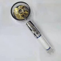 고압 샤워 헤드 360회전 5 모드 조절 가능색상 변경 led 물 절약 스프레이 노즐, 투명한 금