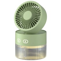 팬 데스크탑 기계식 타이머 제어 물 미스트 팬 가습 가전 원형 피아노 유형 키 가습, 01 Green  Green gt Char