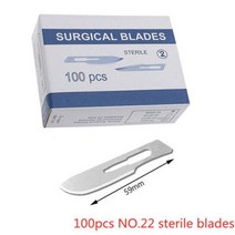 DIY 절단 전화 수리용 탄소강 외과 블레이드 20100 개 동물 눈썹 손질 유지 보수 메스, 100pcs NO.22