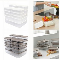 주방 냉장고 다용도 소분 보관 용기 반찬통 A세트, 화이트, 화이트