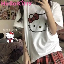 헬로 키티 반팔티 루즈 하라주쿠 y2k 빈티지 패션
