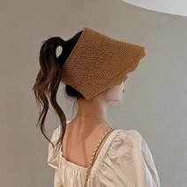 느와드코코 여름썬캡 웨이브 돌돌이 밀짚 벨크로 챙넓은 보넷모자