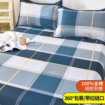 패드 가정용 침대 세트 생숙소 순면 버킹 목화솜이불, C13-생각한 파란색