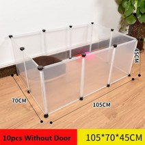 애완 동물 울타리 투명 DIY 야외 인클로저 애완동물 놀이 틀 토끼 기니피그 강아지 고양이 실행 개집 잠자는 방 재생 애완동물 울타리 놀이, 10pcs Without Door